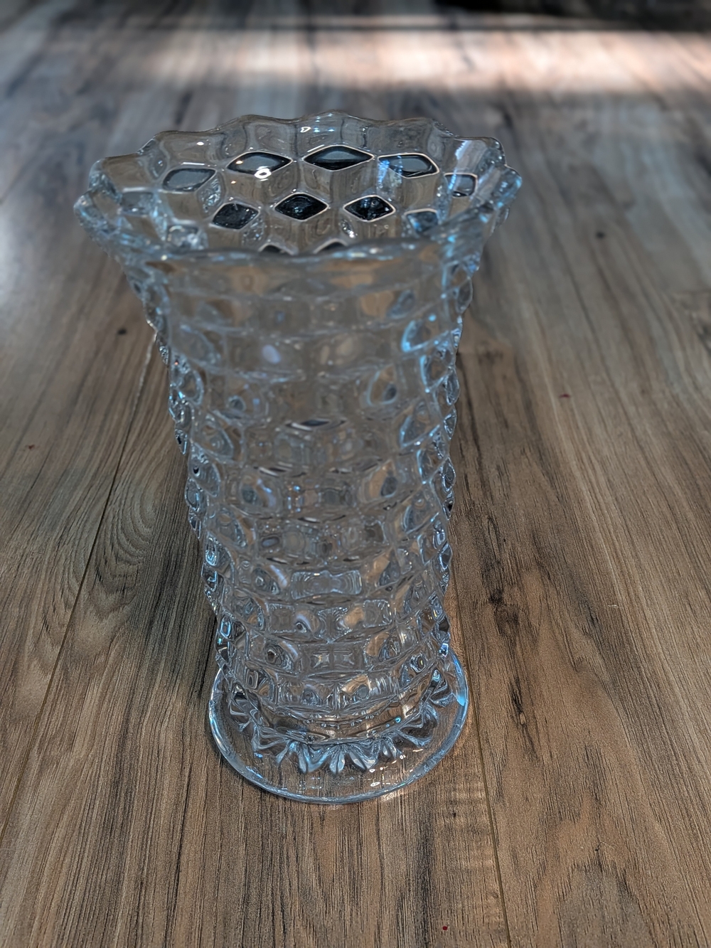 Clear Textured Glass Vase - Home Accents